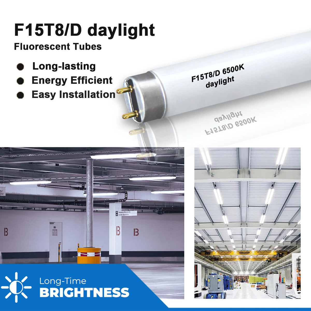 KosunRefill F15T8/D daylight tube under cabinet brightens kitchen lighting.