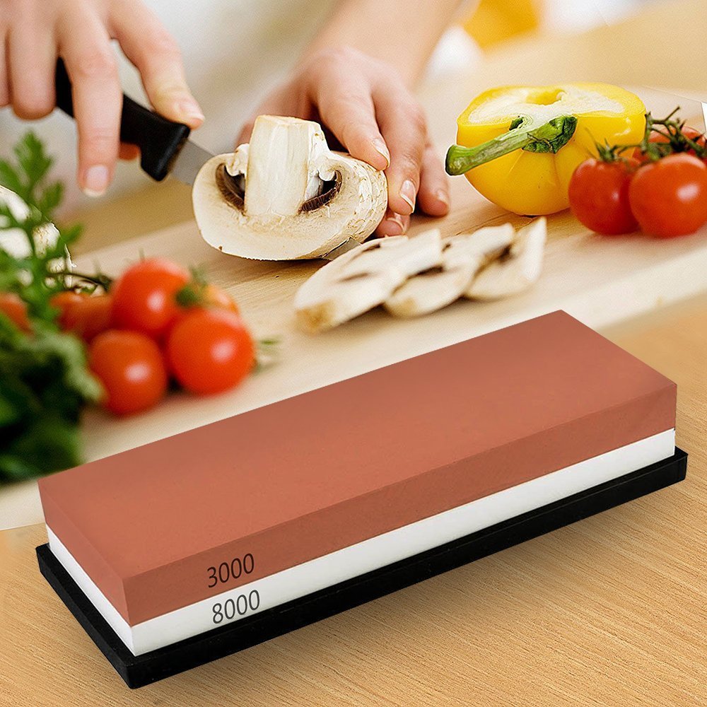 Kota Japan oil-free water stone leaves a clean edge.