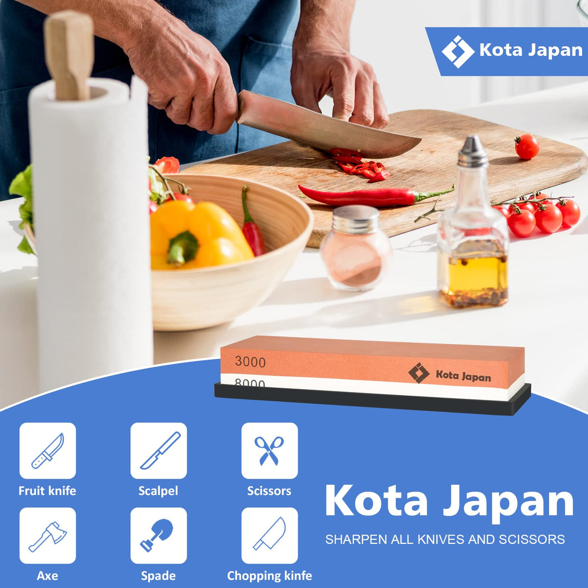 Kota Japan non-slip holder keeps sharpening stable during use.
