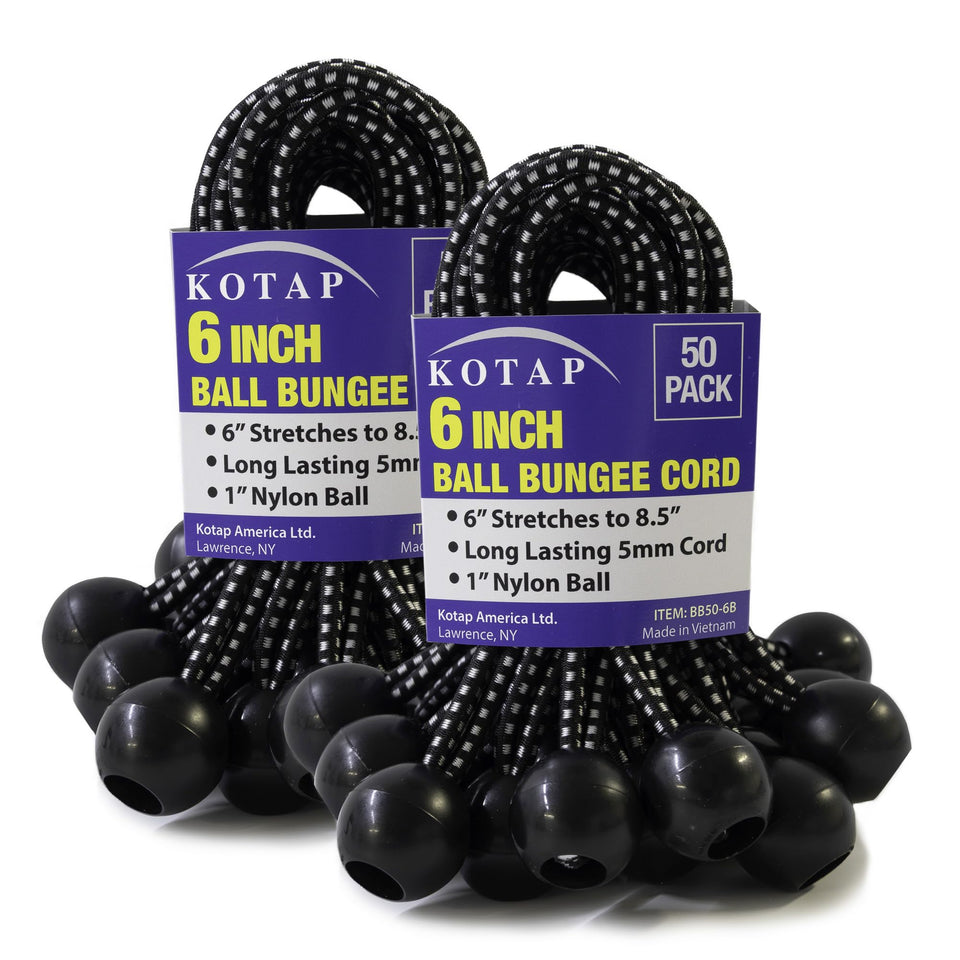Kotap BB-6B ball bungee cord secures tarps with flexible tension.