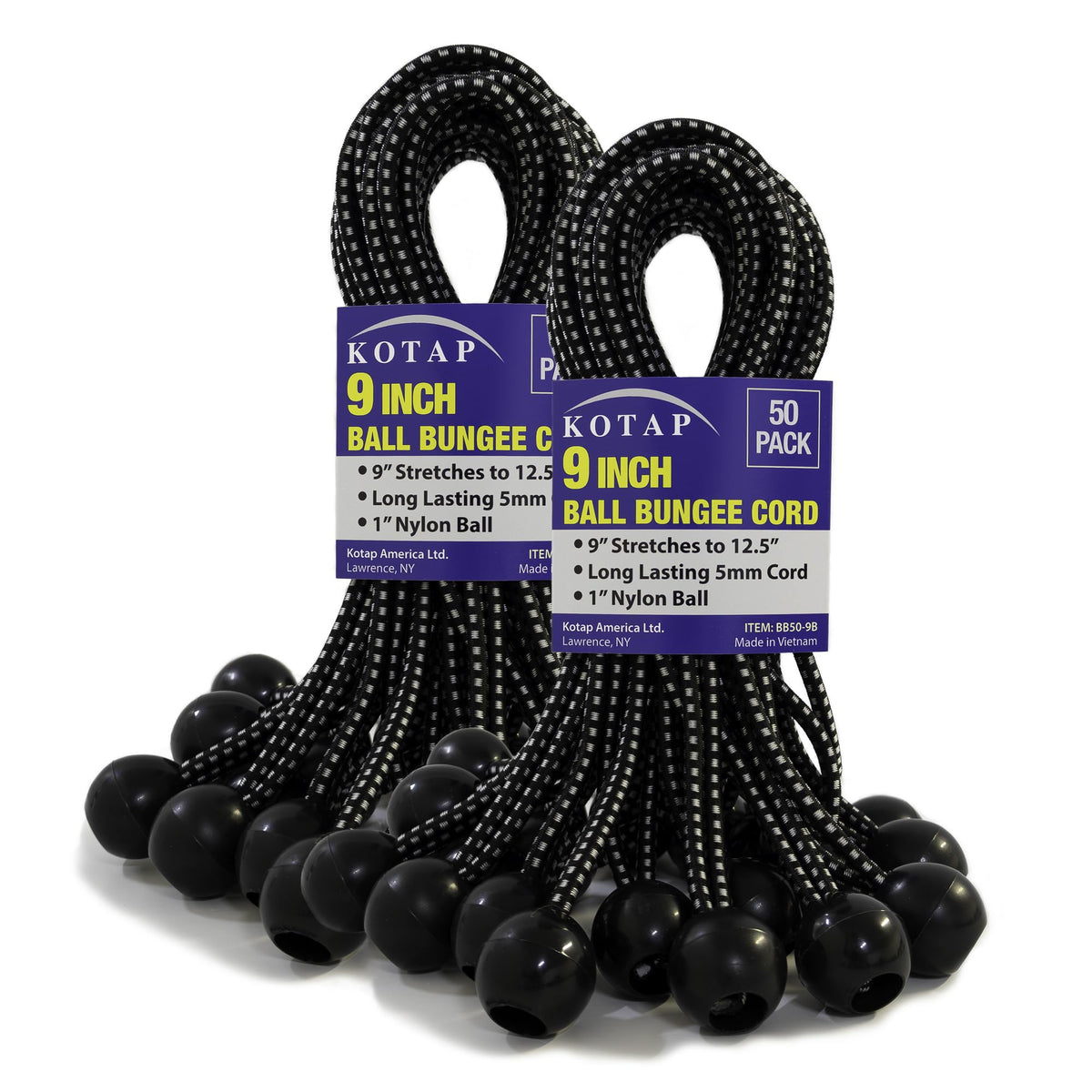 Kotap BB-9B ball bungee cord secures tarps reliably