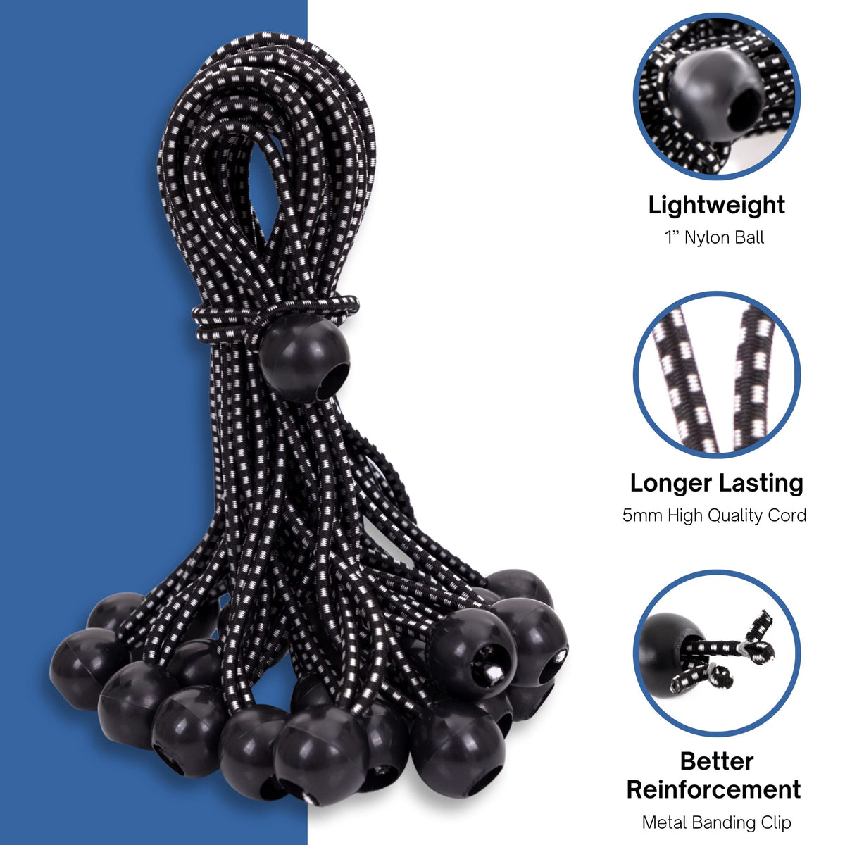 Kotap BB-9B ball bungee cord for indoor and outdoor setups