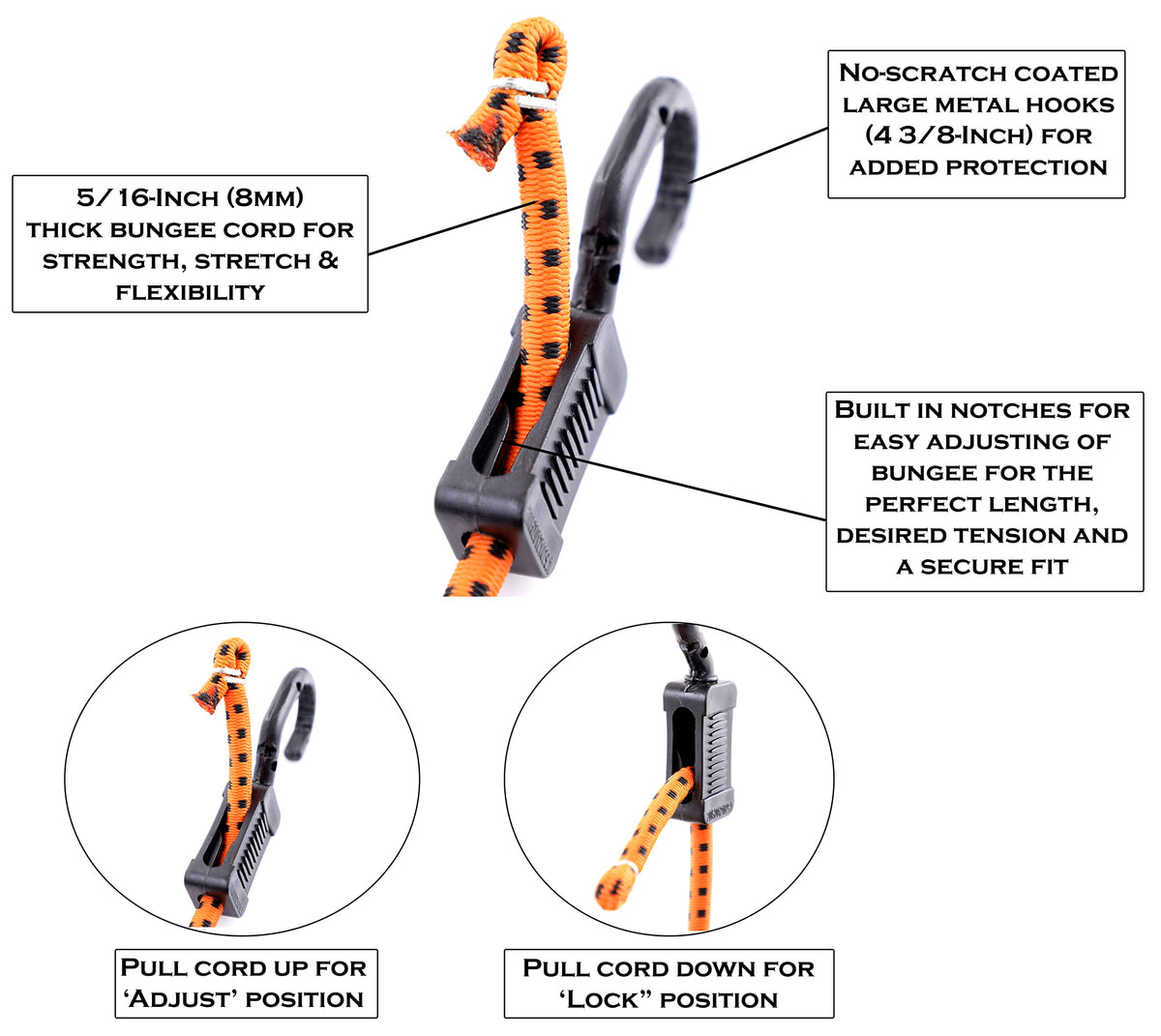 Kotap MABC-24 orange and black cords provide high visibility outdoors.