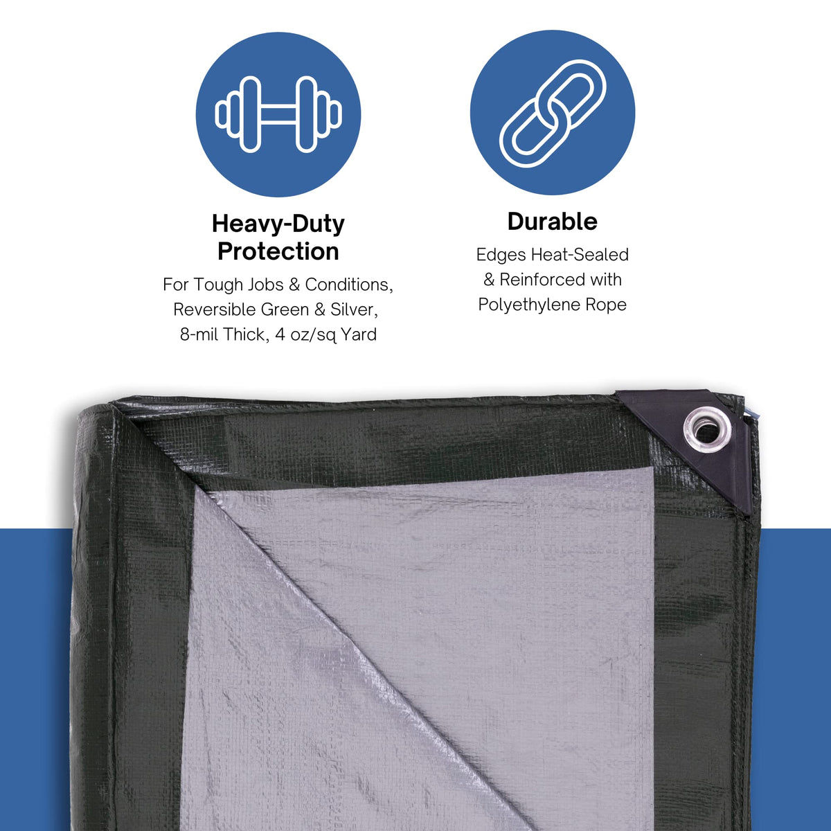 Kotap poly tarp UV protection weave demonstrates durable sun resistance.