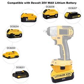 Supports 20V max batteries DCB200 to DCB207 with Kotoate adapter