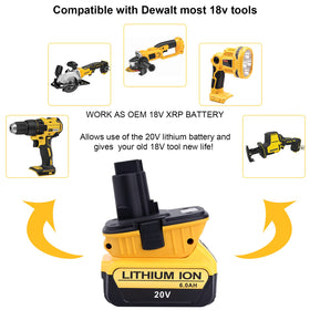 Quick install DCA1820 adapter shown on DeWalt tool