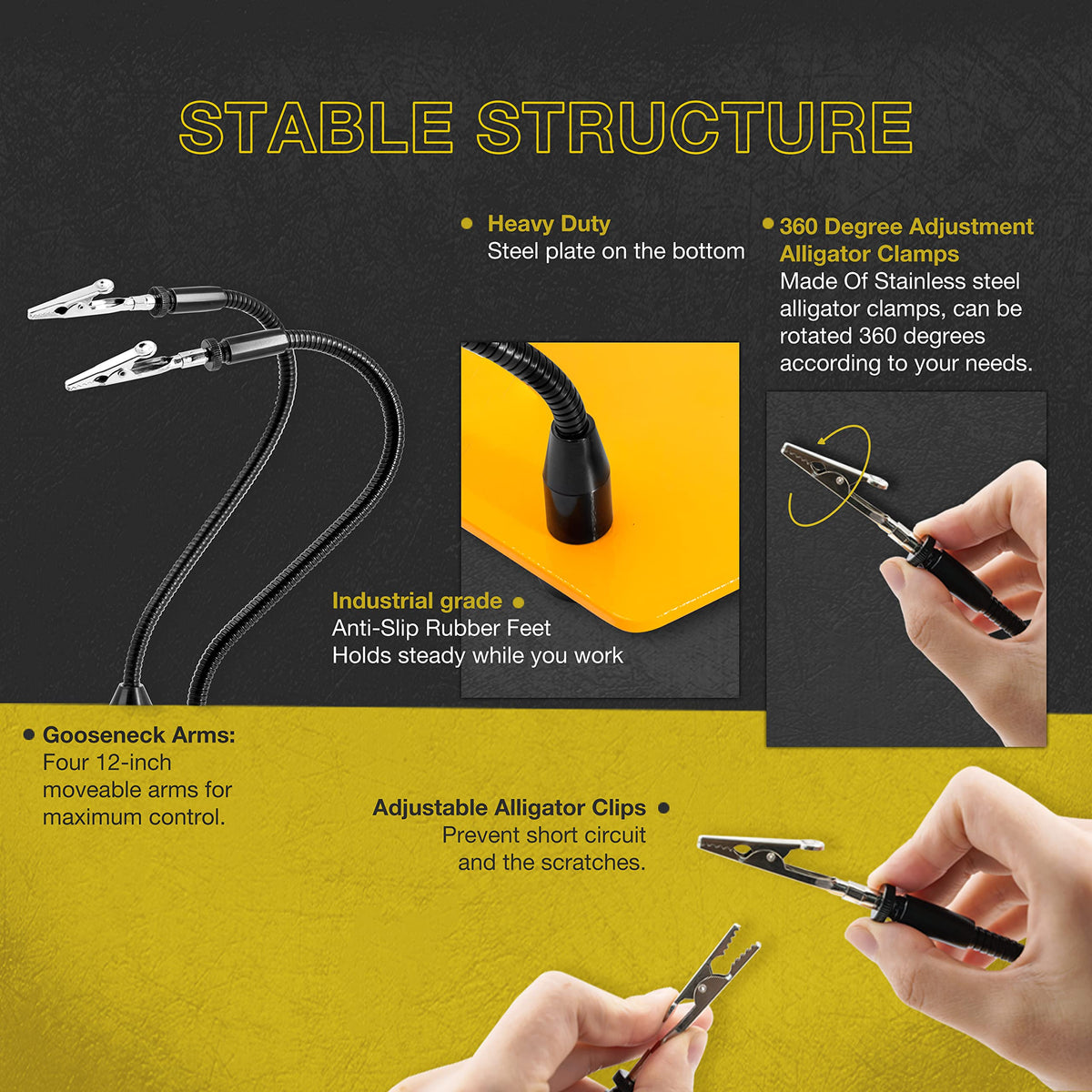 KOTTO Helping Hands arm 1 offers flexible positioning for tiny components.
