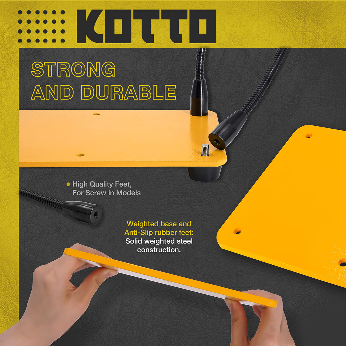 KOTTO stainless steel clamps grip securely for precise placement.