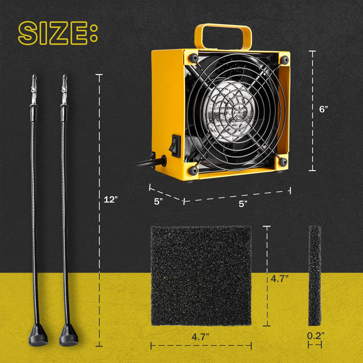 KOTTO low-noise 3000 RPM fan delivers strong suction