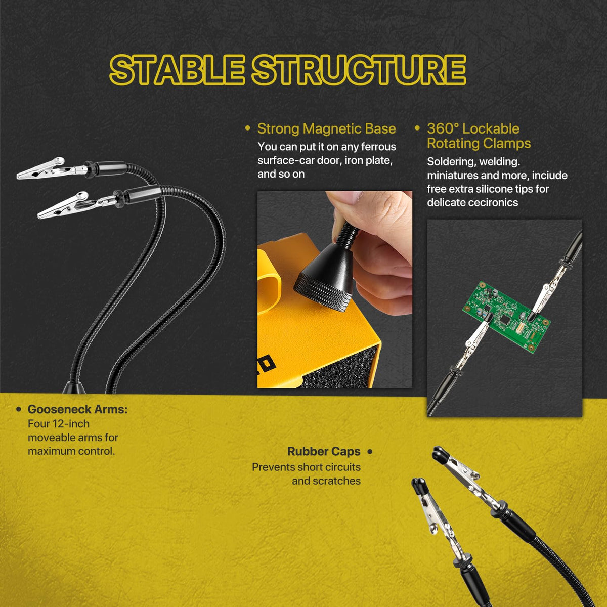 KOTTO non-slip rubber feet and carrying handle for stability and portability
