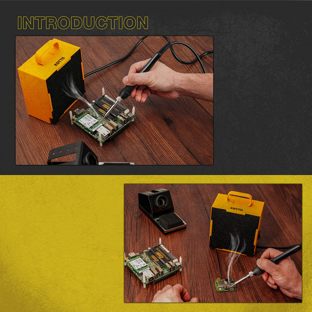 KOTTO Solder Smoke Absorber compact design fits small workspaces.