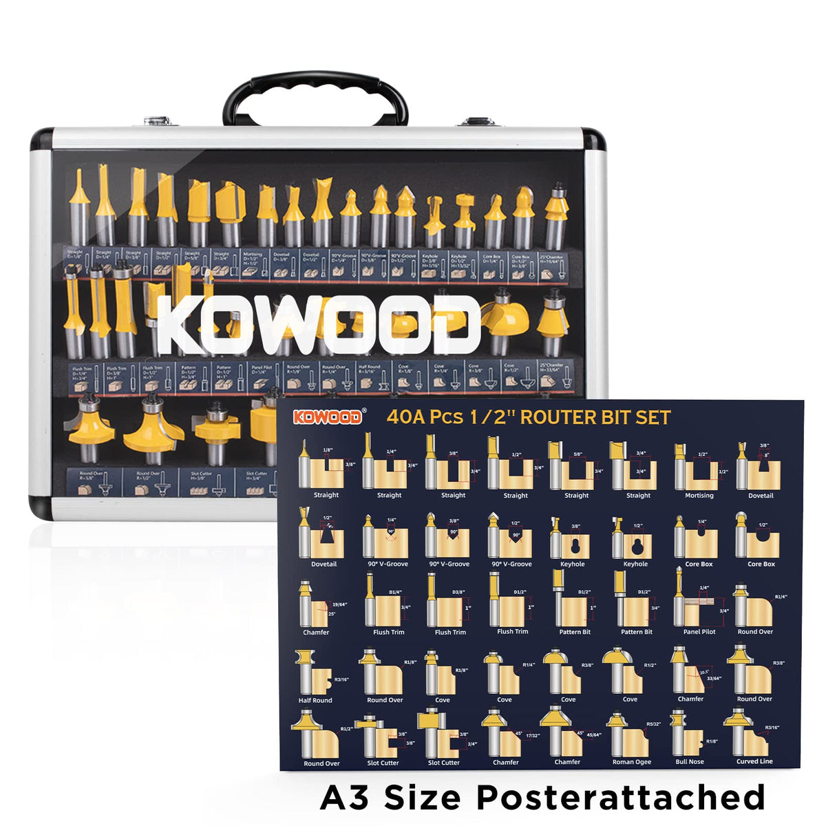 KOWOOD aluminum carry case keeps tools organized and protected.