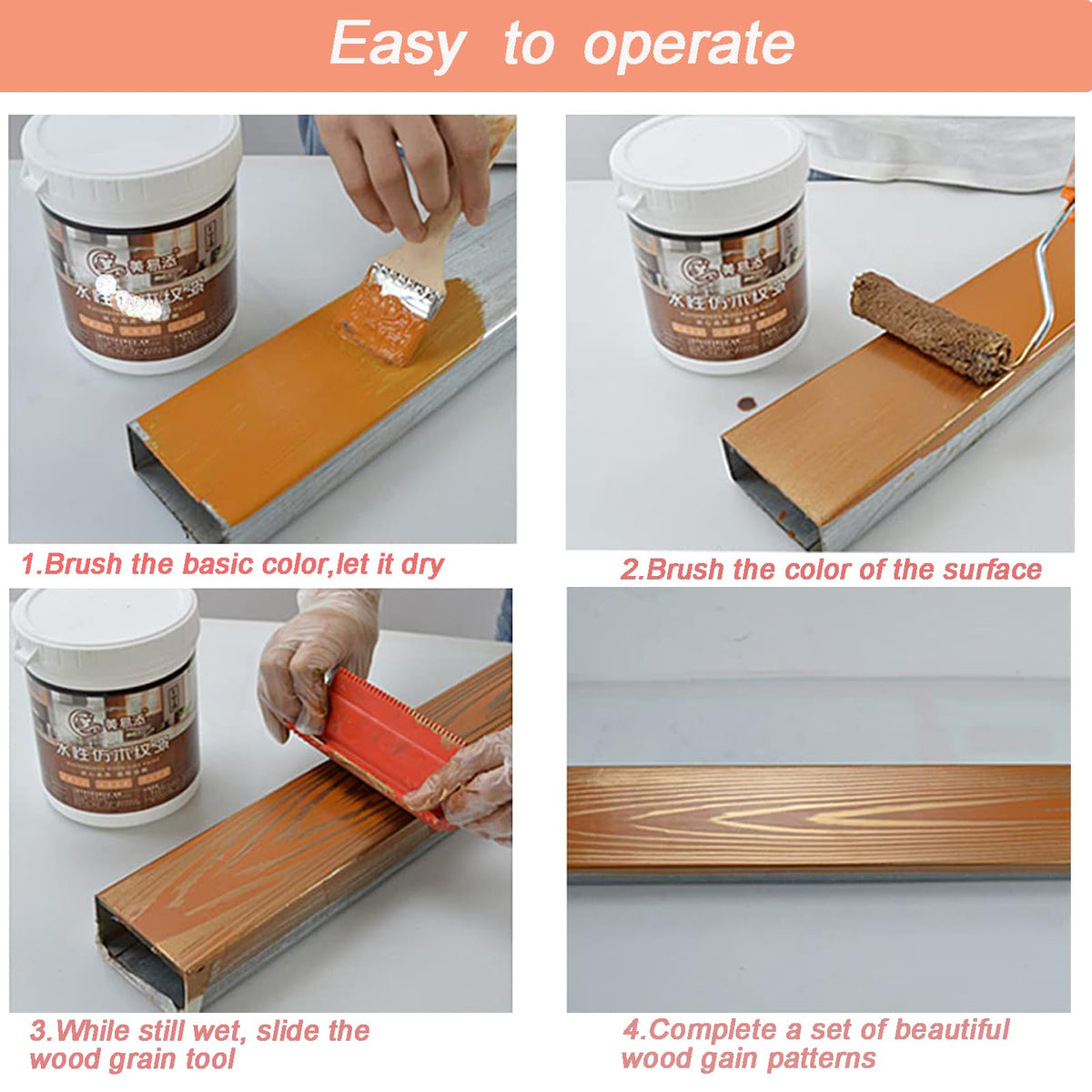 Kowpruit 5-inch wood grain tool covers larger areas efficiently