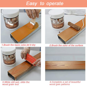Kowpruit 5-inch wood grain tool covers larger areas efficiently