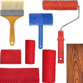 Kowpruit wood-pattern painting roller creates authentic wall grain texture