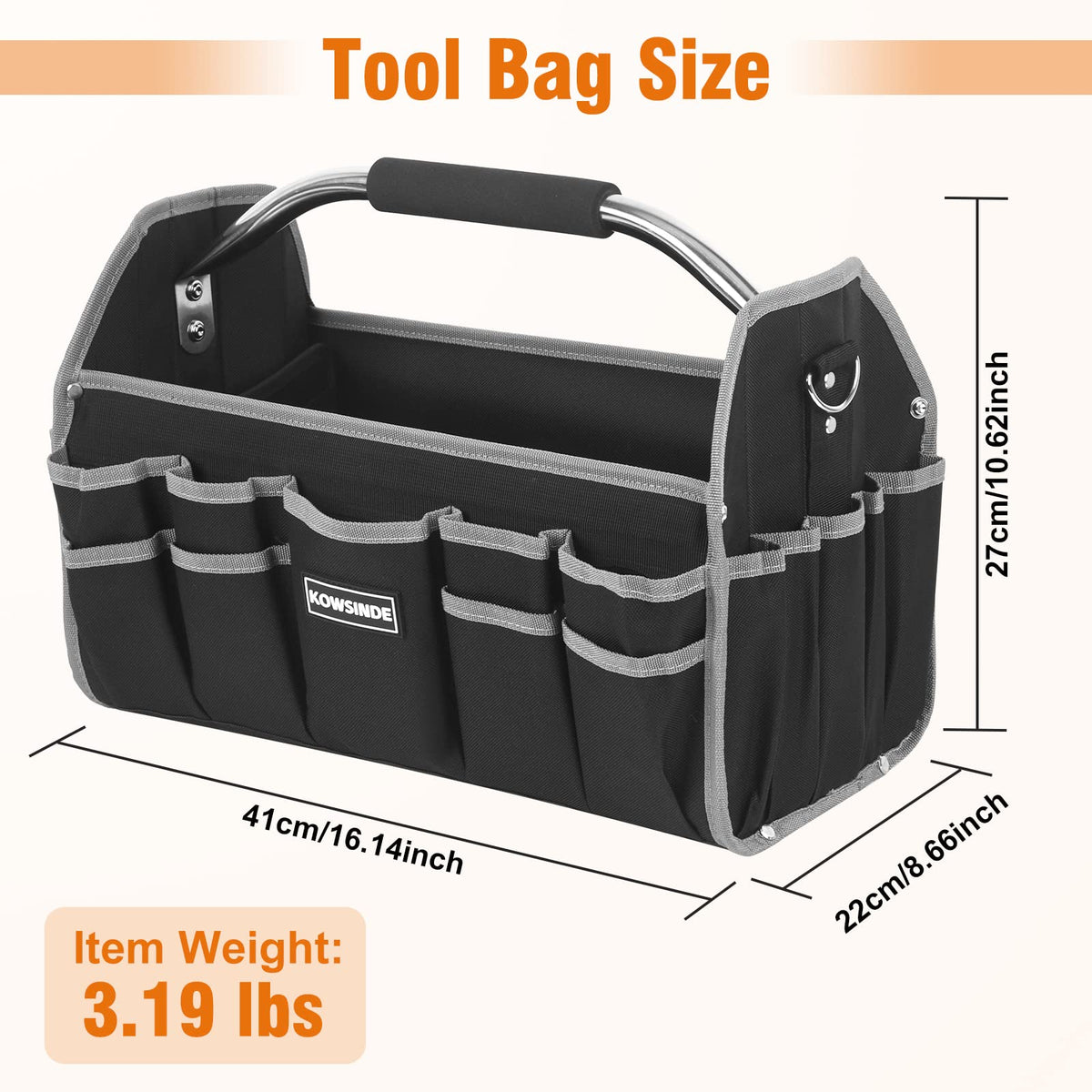 Kowsinde 26-pocket tool bag organizes tools for faster workflow