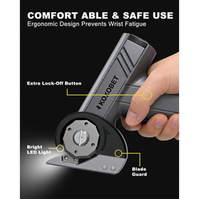 KOXOBET cordless tool in action for quick cuts on various materials.