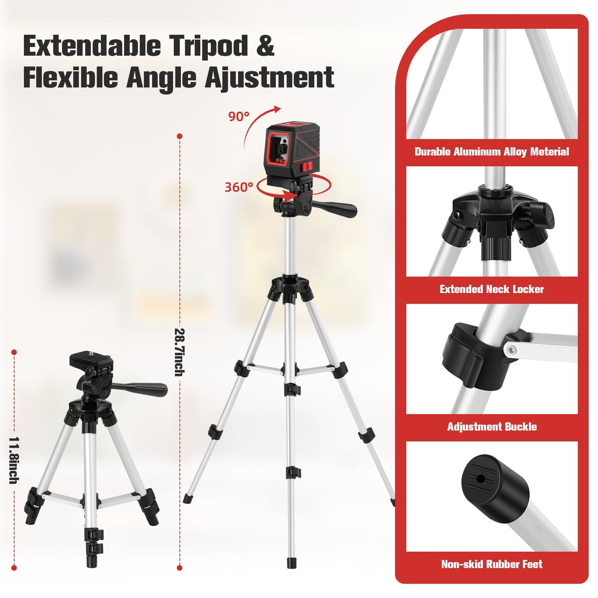KOXOBET rotary laser for precise long-distance leveling in rooms and outdoors