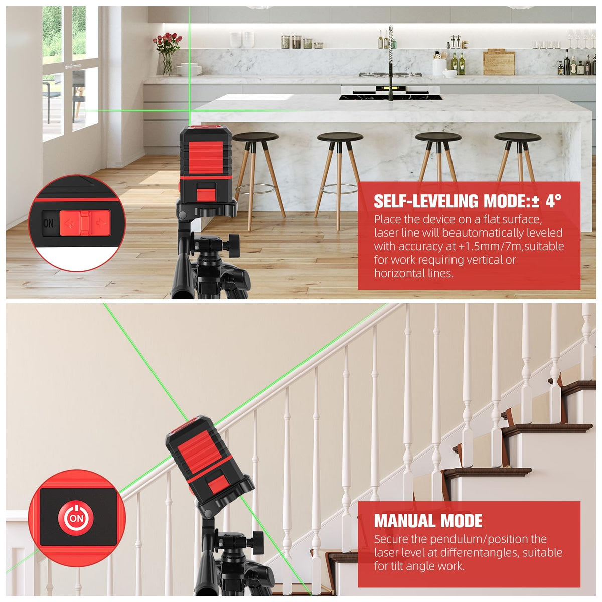KOXOBET vertical and horizontal lines aid plumb and level surfaces