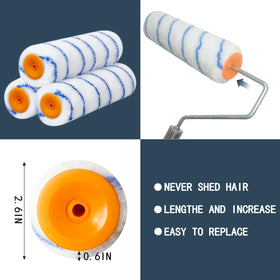 Koyata 9-inch non-shedding roller delivers even wall coverage.