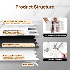 Koynsle easy peel stick backing enables quick installation