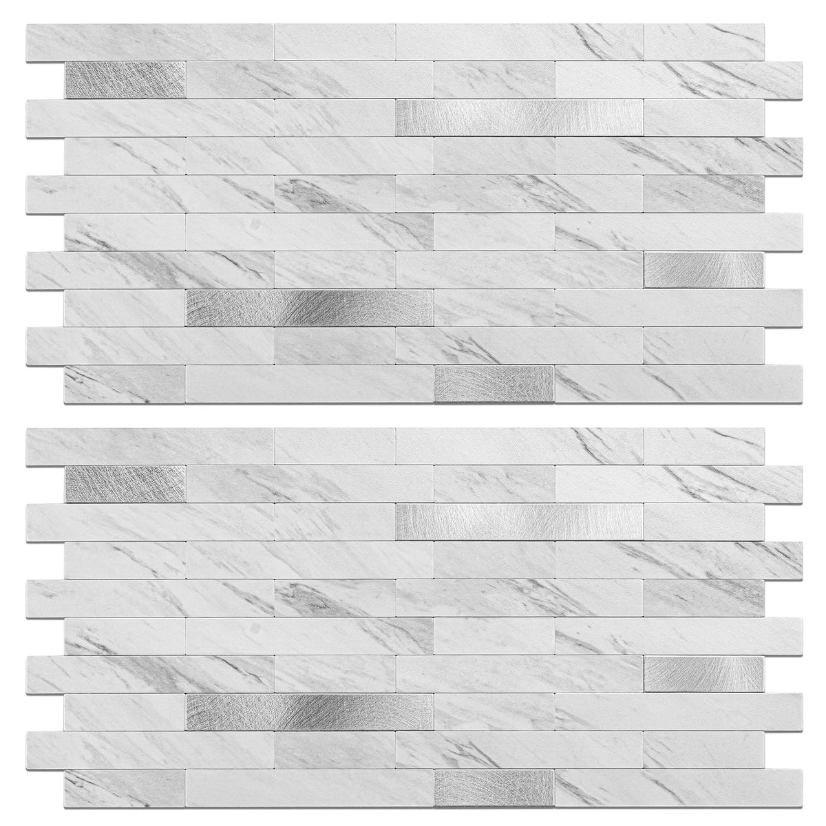 Koynsle peel and stick backsplash with brick white marble texture for kitchen style