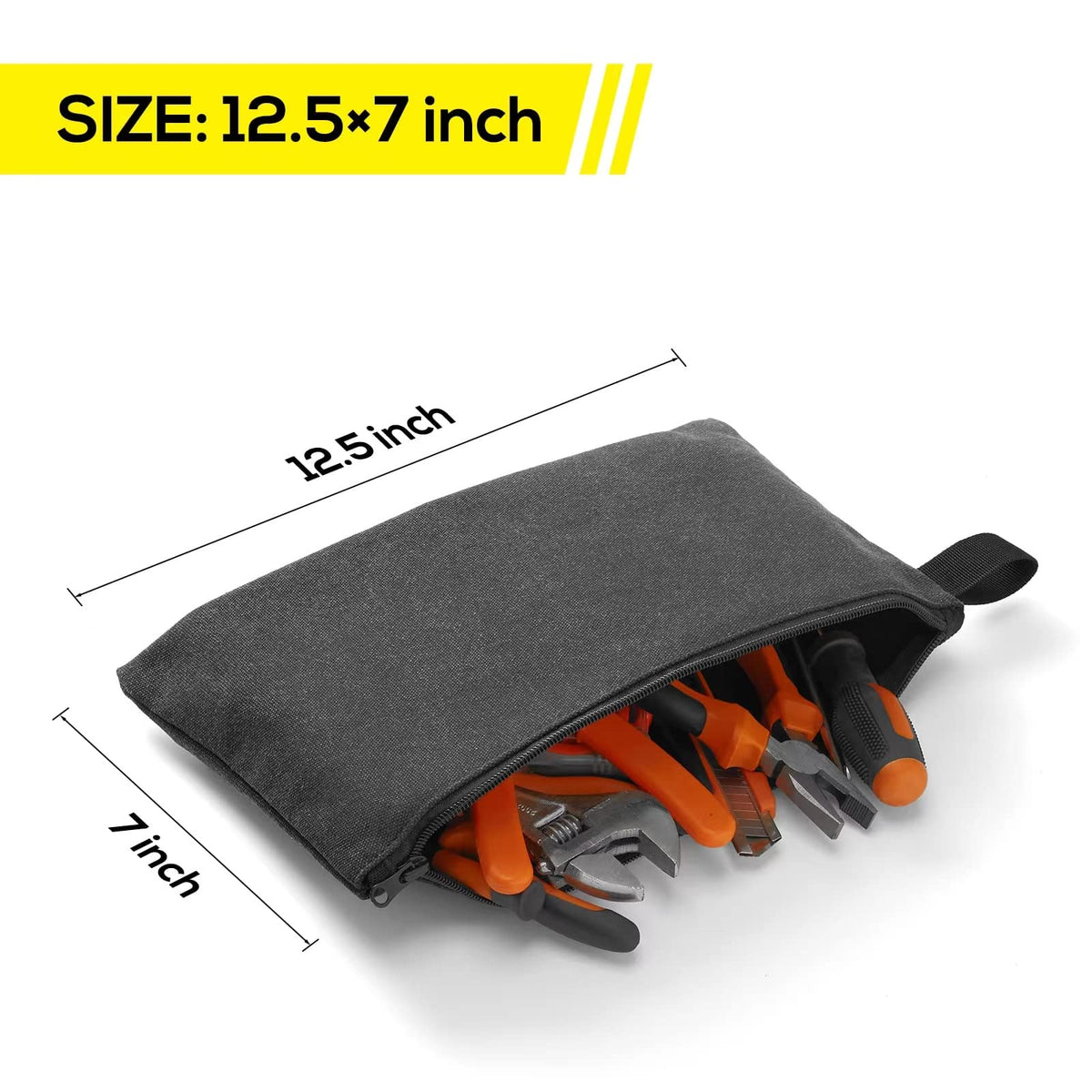 KOYYTO red canvas tool pouch, versatile bag for travel and tech accessories.