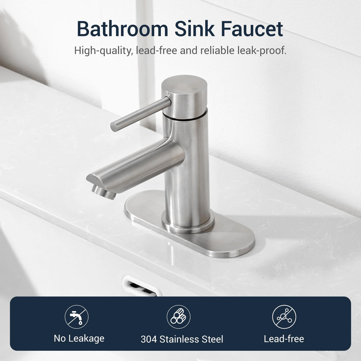 KPW brushed nickel finish resists scratches on modern vanities and RVs.