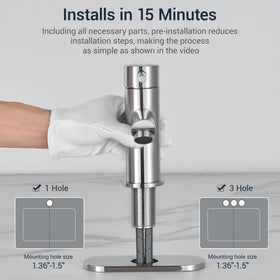 KPW stainless steel faucet resists corrosion for lasting shine.