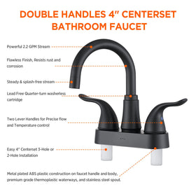 KPW matte-black finish with overflow feature for modern bathrooms.
