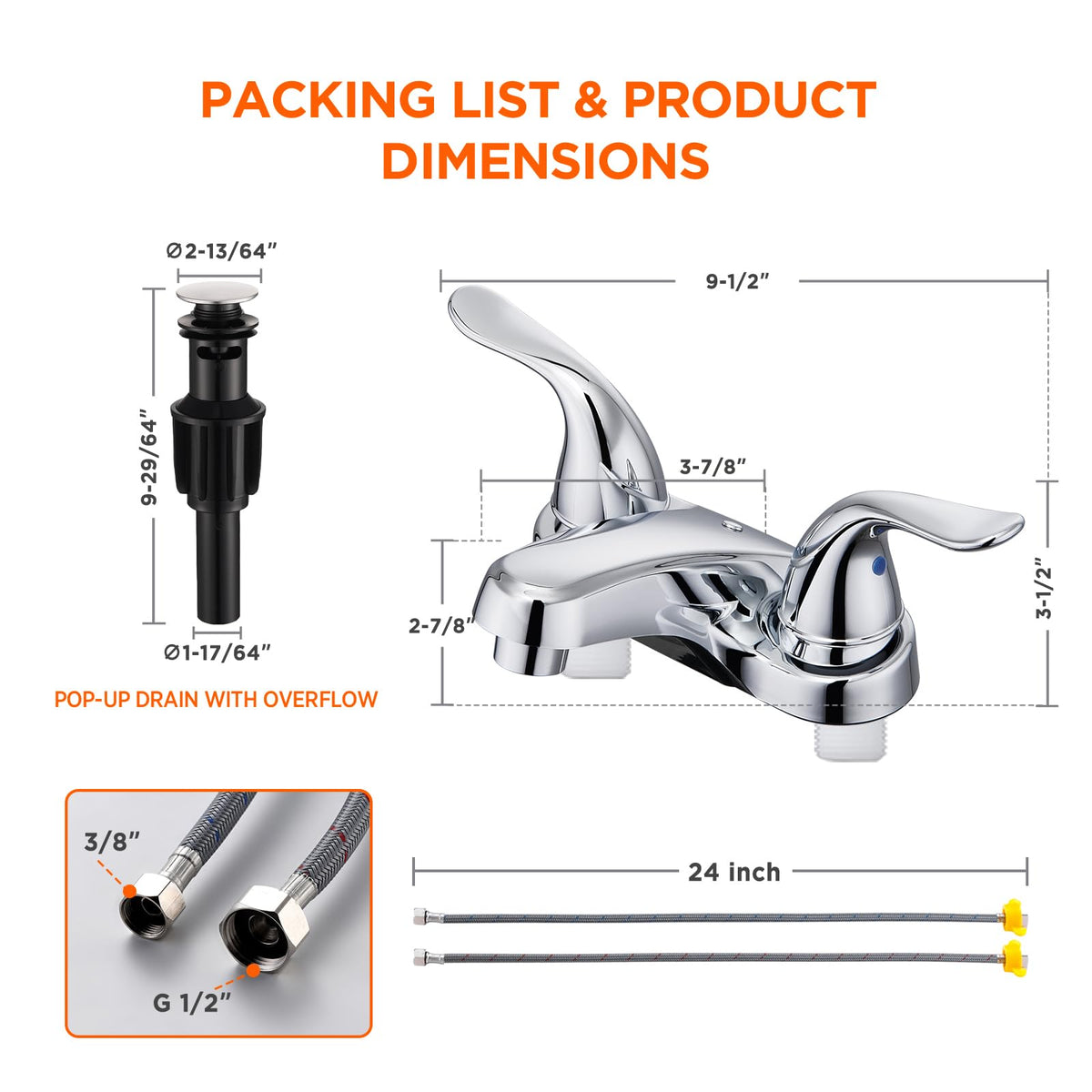 KPWATER 4-inch centerset faucet mounted on a 2-hole sink