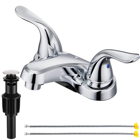 KPWATER bathroom faucet with dual handles for precise temperature control and steady flow