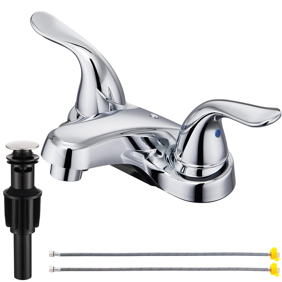 KPWATER bathroom faucet with dual handles for precise temperature control and steady flow