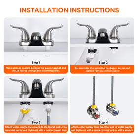 KPWATER faucet features plastic plating over durable components for long-lasting use.