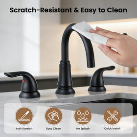 KPWater 360-degree swivel spout enables flexible reach for daily tasks at the sink.