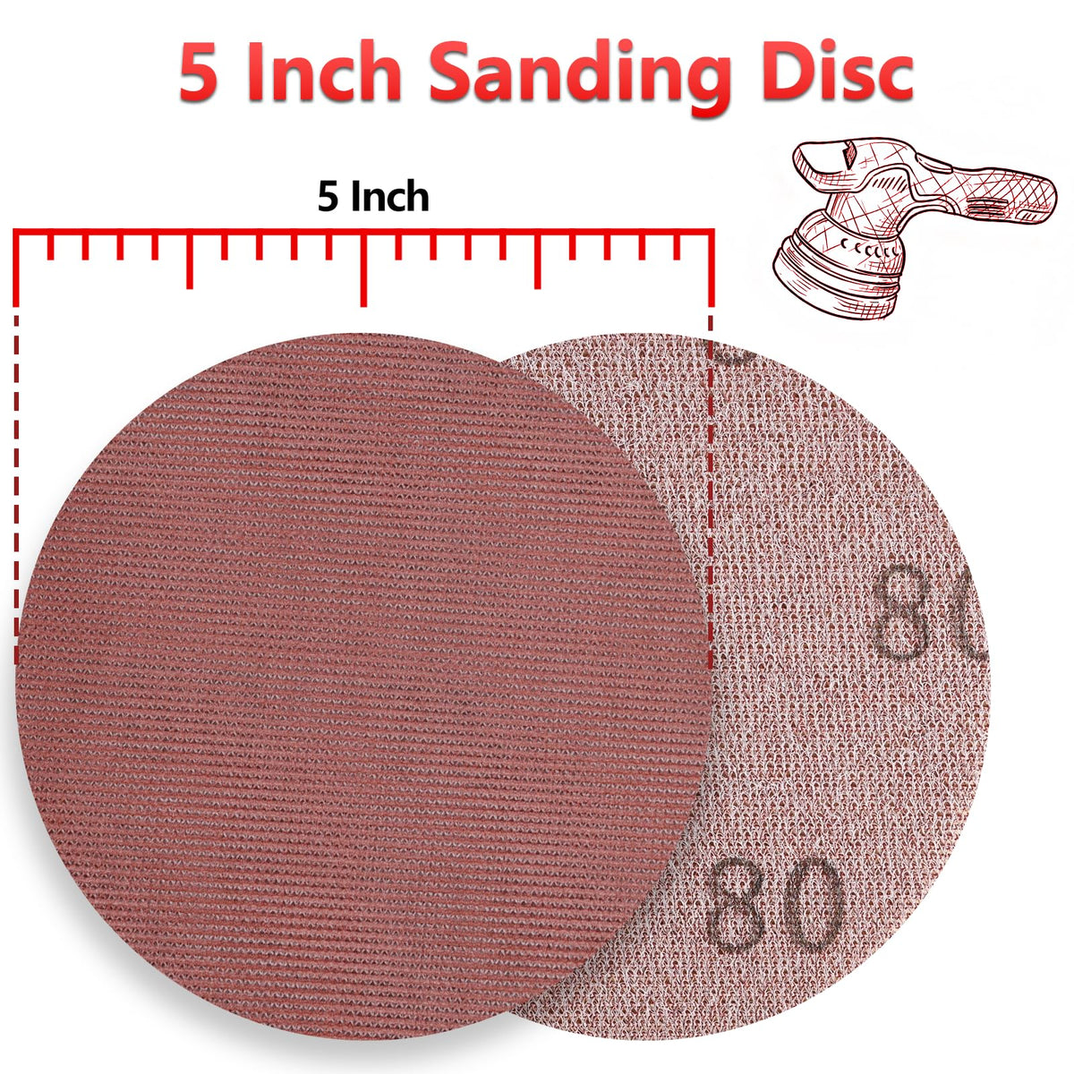 KQCXIK 5 inch mesh sanding disc 120 grit delivers smooth finish with minimal dust buildup