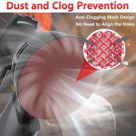 KQCXIK dust-free mesh disc in action reduces dust mess on workstation during sanding