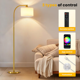 KQW floor lamp color temperature control switches from warm to cool