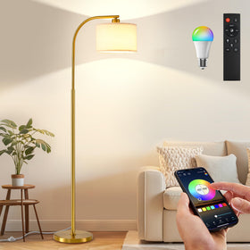 KQW floor lamp with remote control for easy dimming from the sofa