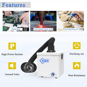 KQZ W1 activated carbon filter layer reduces odors during soldering.
