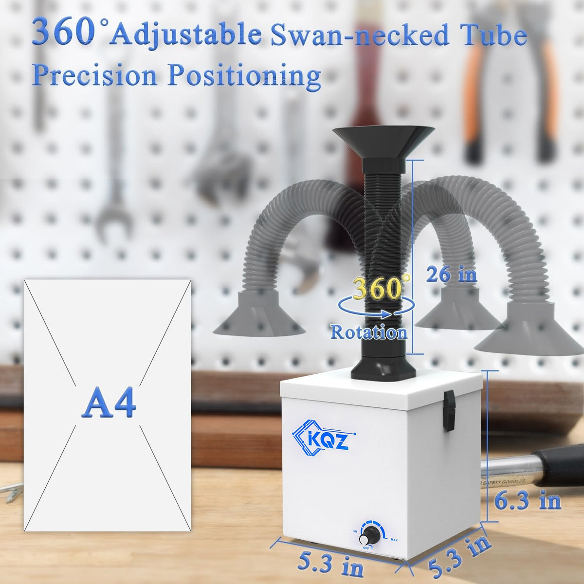 KQZ W1 portable design fits into crowded benches and desks.