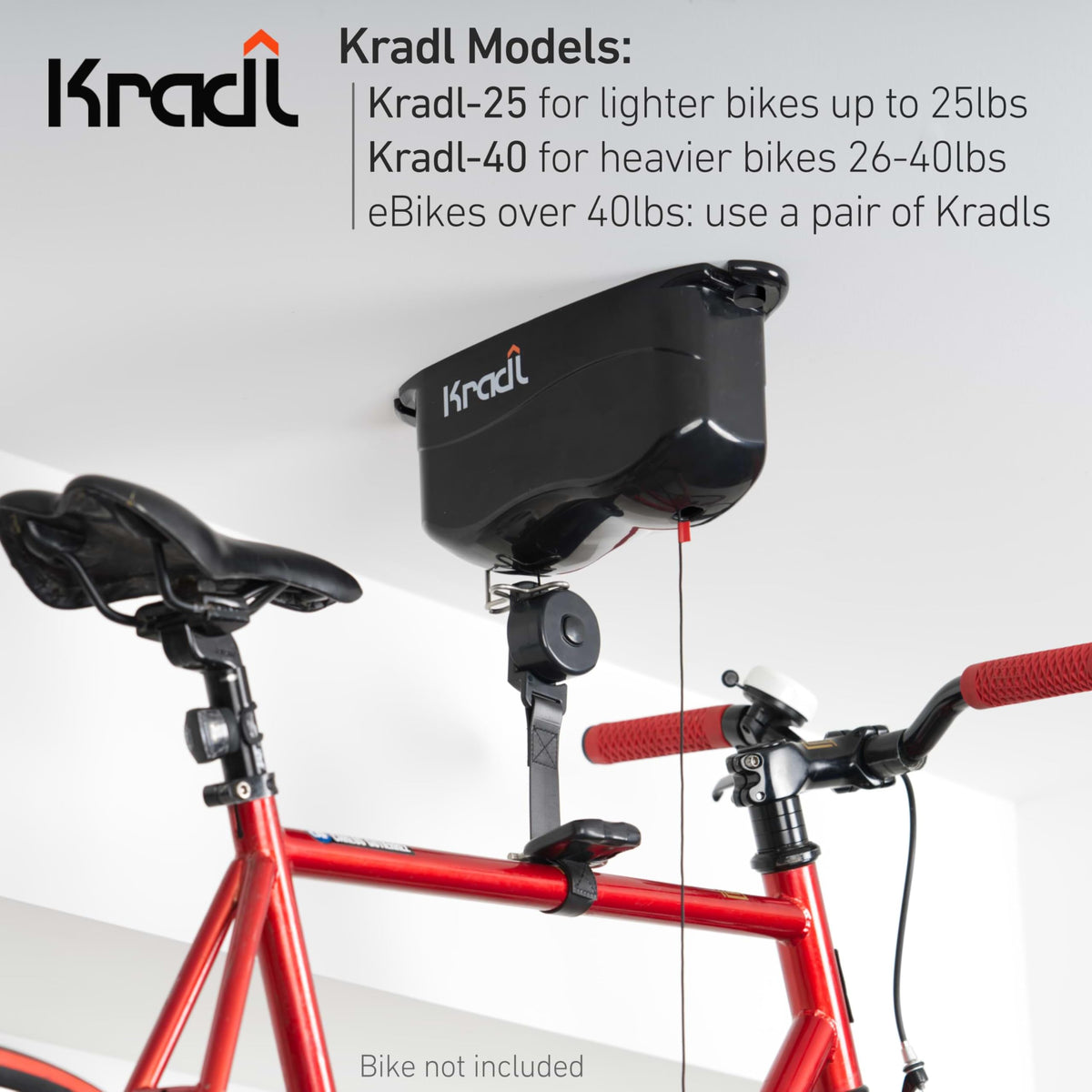 Kradl compatible with step-through frames for easy mounting.