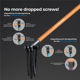 Kraftek Toolant demagnetizing feature helps avoid debris adhesion in tight spaces.