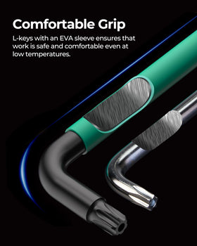 Extended length Torx wrenches improve reach in tight spaces and leverage