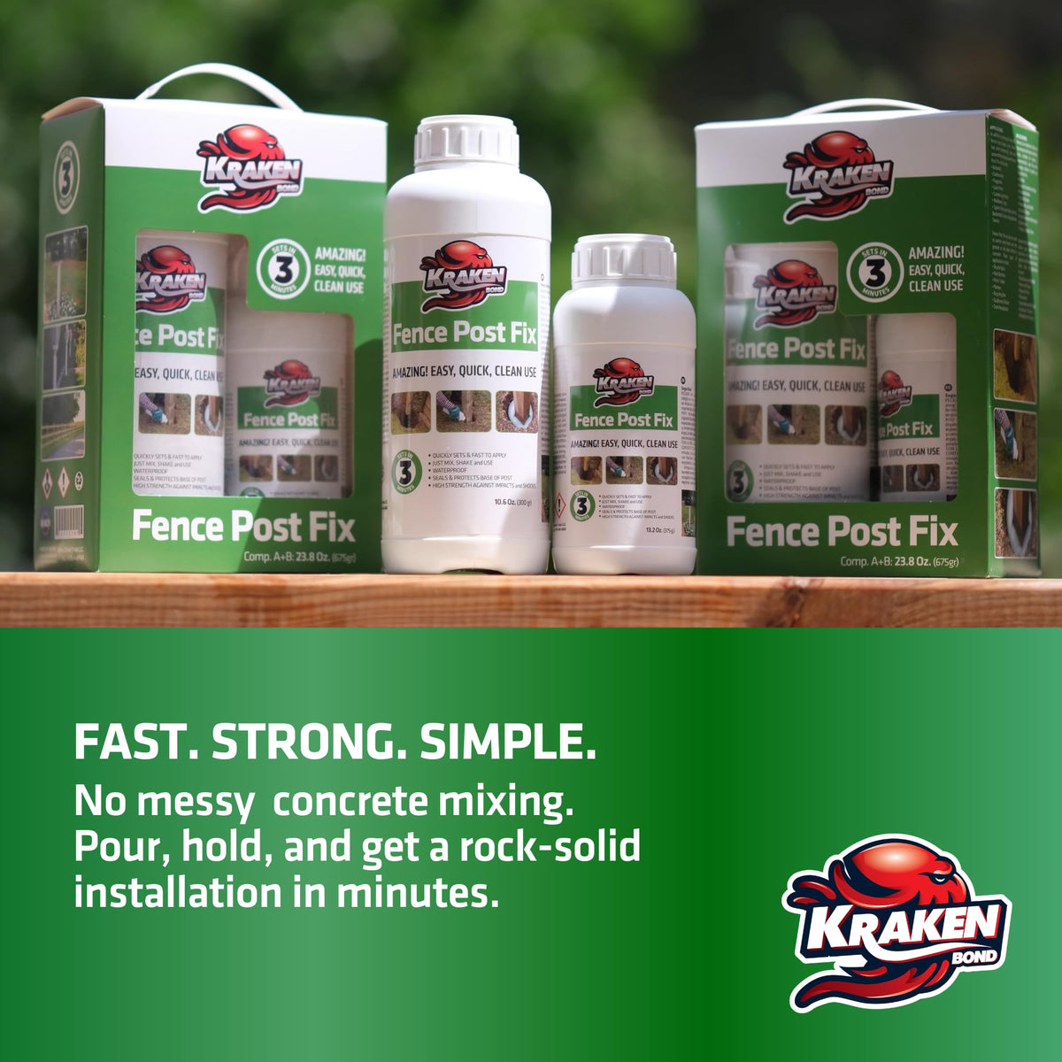 Kraken Bond waterproof post filler protects against rot
