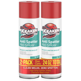 Kraken Bond anti-spatter spray can protecting a welding nozzle.