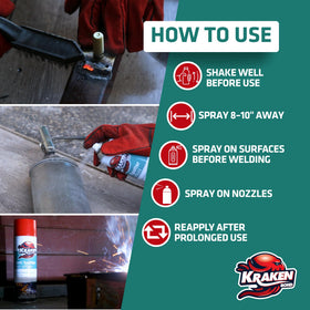 Kraken Bond coating on a workpiece for cleaner welds.