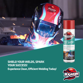 Kraken Bond being sprayed across a weld seam on a robotic arm.