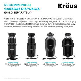 Kraus brushed brass air switch with durable finish resists water spots.