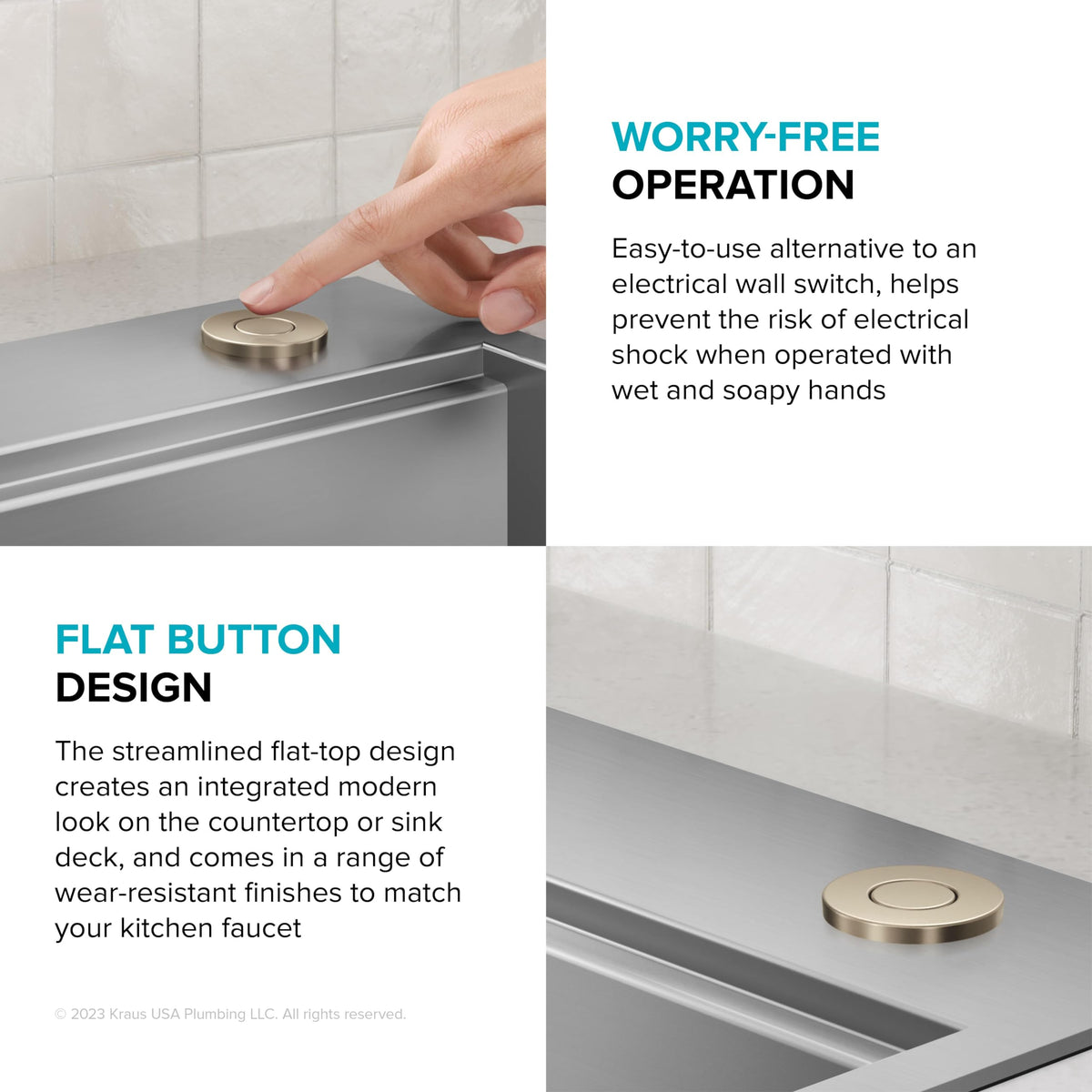 KRAUS durable finish resists water spots and fingerprints for low-maintenance use.